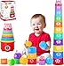 MOONTOY Stacking Cups Baby Toys 6 10 12 18 Months Montessori Toys for 1 Year Old Toddler Learning Toy with Numbers Shapes Patterns Baby Bath Toy 612 Months Gifts for 1 2 3 Year Old Boys Girls - Image 2