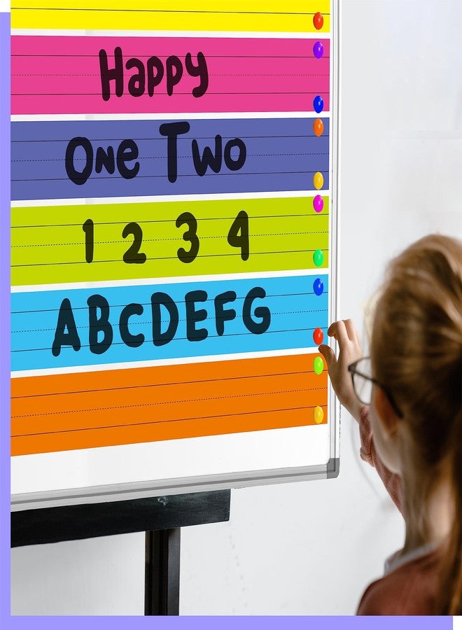 Gethelud 100 Pack Sentence Strips, Ruled Sentence Strip Lined Paper for Handwriting Practice Learning Tool Classroom School, Office Supplies (6 Assorted Colors, 17” x 3”) - Image 4