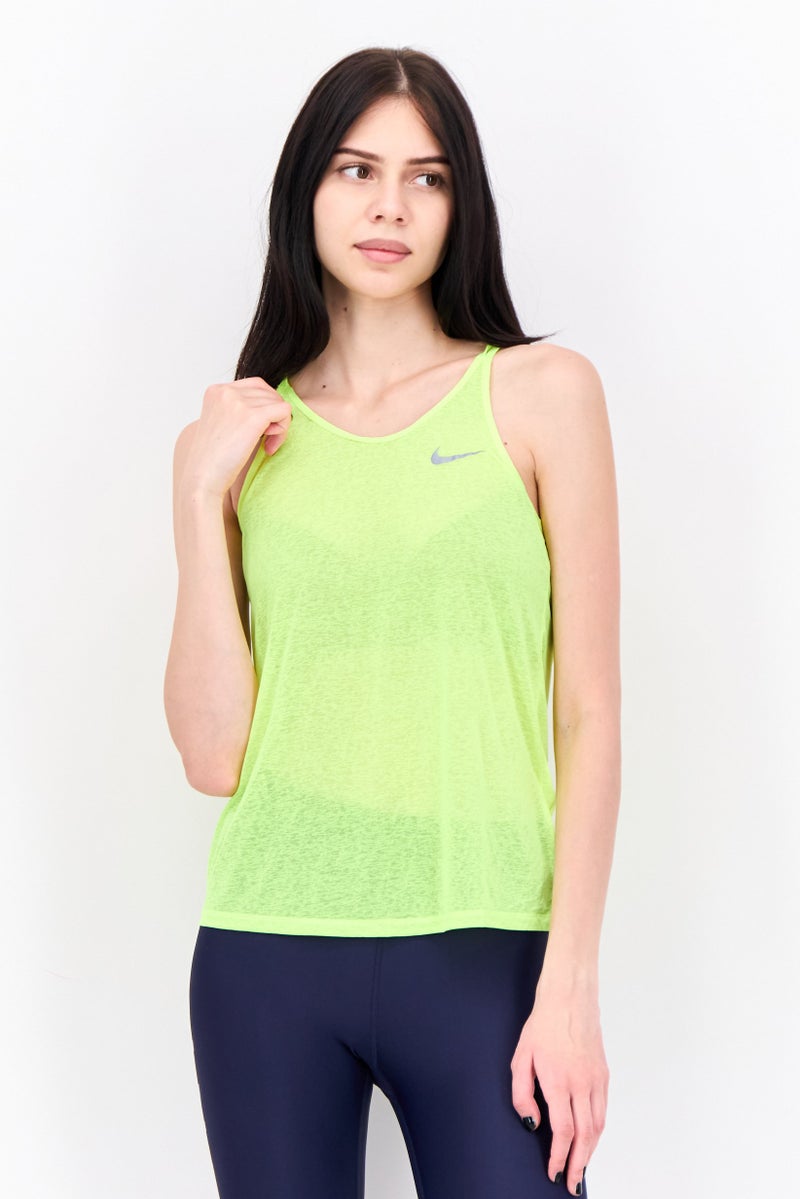 Nike Women Sportswear Fit Sleeveless Running Tank Top, Lime Green - Image 1
