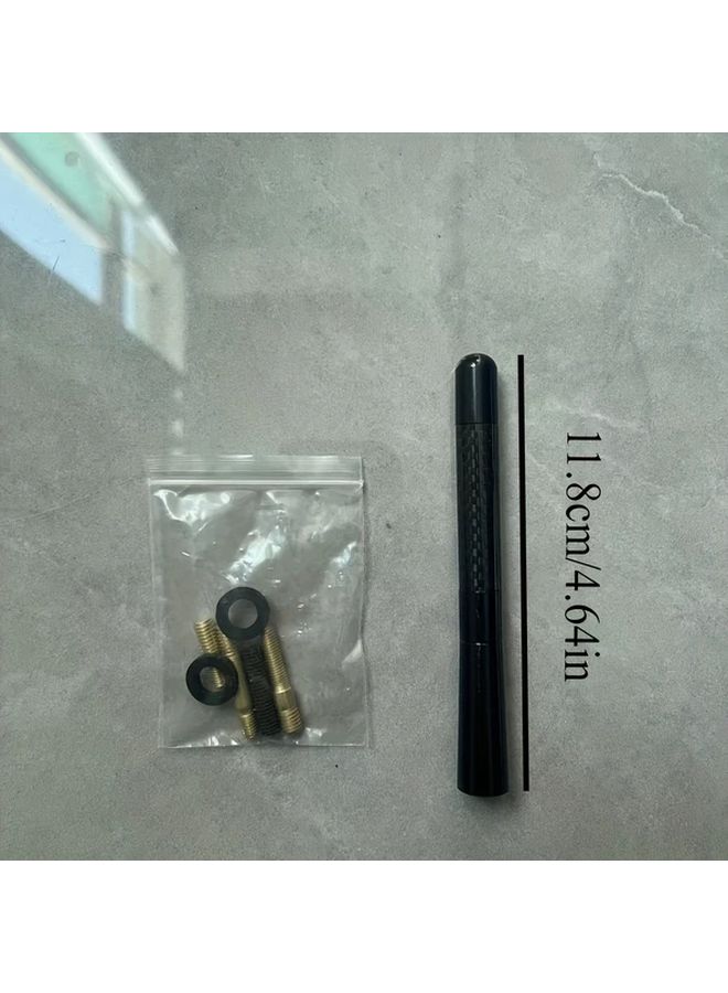 Car Antenna Metal Receiving Black Carbon Fiber Design Auto Modification Accessory - Image 2