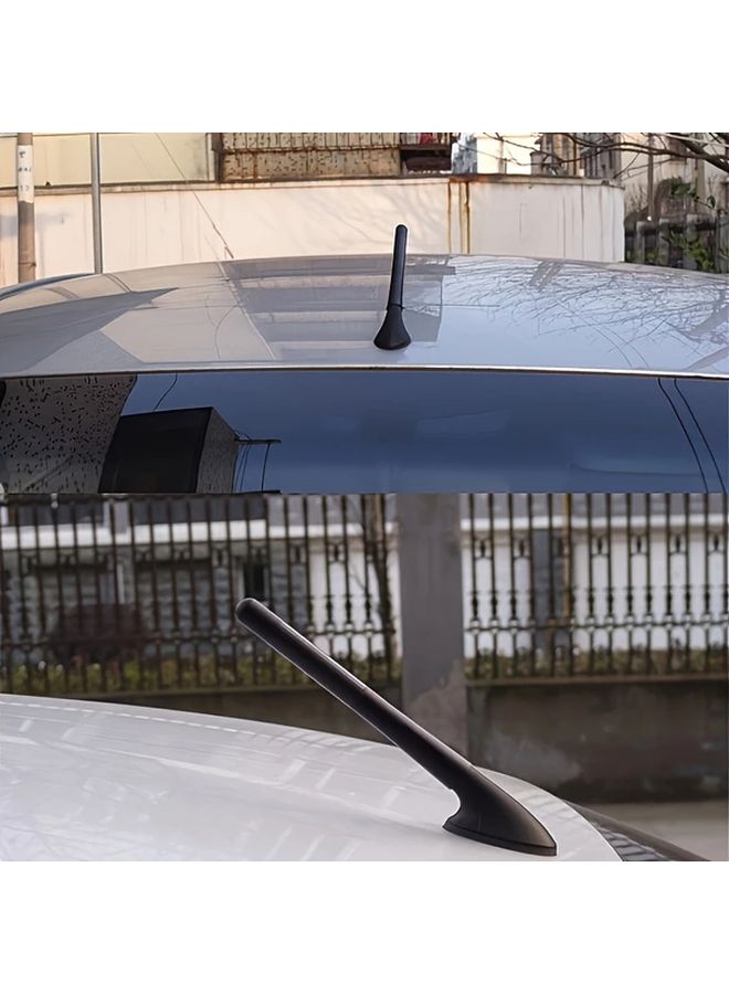 Car Antenna Metal Receiving Black Carbon Fiber Design Auto Modification Accessory - Image 1