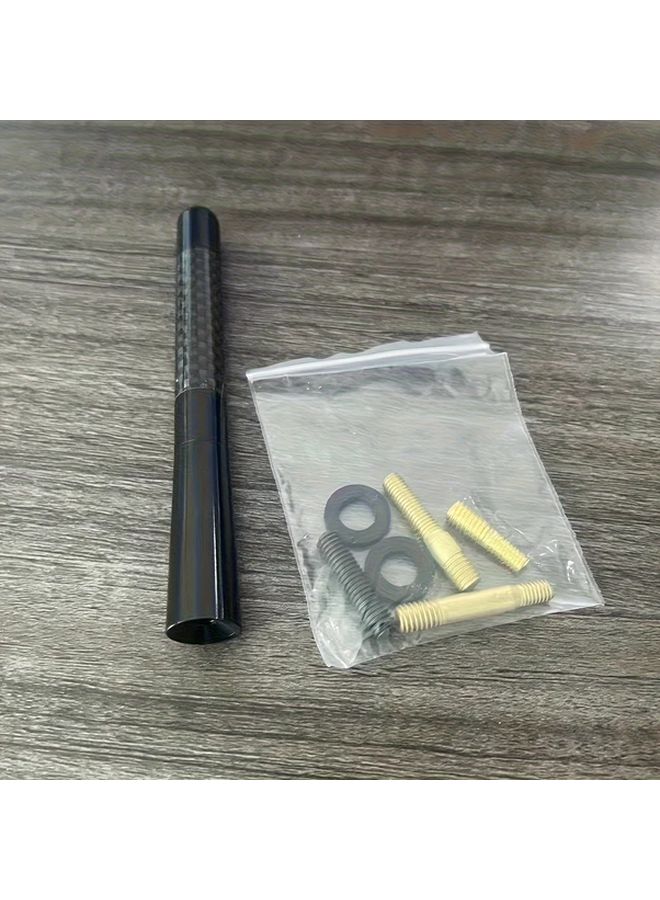 Car Antenna Metal Receiving Black Carbon Fiber Design Auto Modification Accessory - Image 3