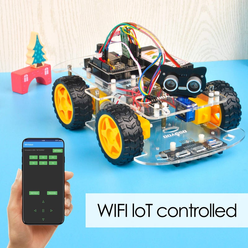 OSOYOO V2.1 Smart IOT Robot Car Kit for Arduino - Early STEM Education for Beginner and Teenager – Learn Circuit, Sensor - Get Hands-on Experience on Programming, Electronics Assembling, Robotics - Image 2