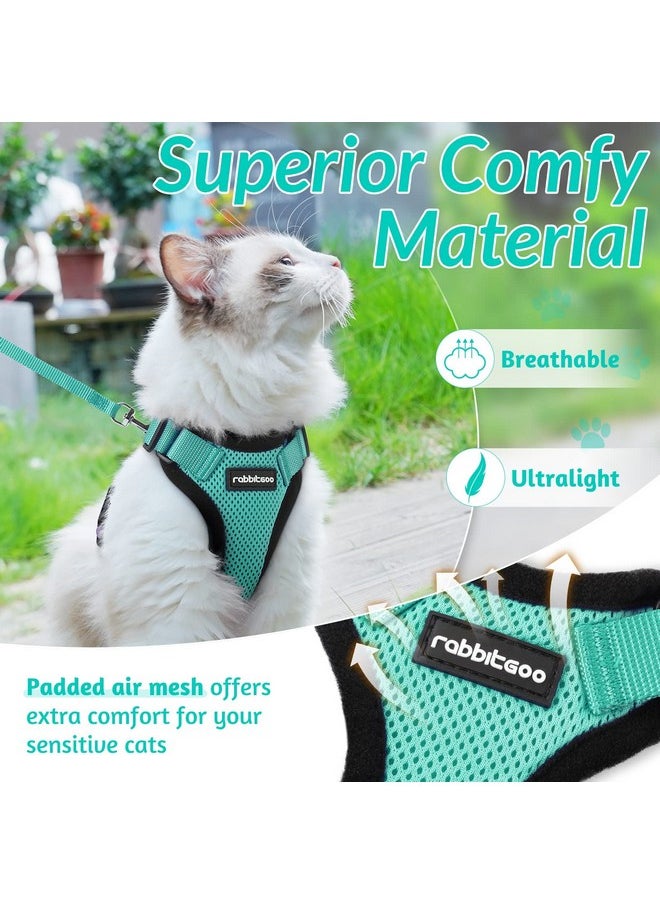 Rabbitgoo rabbitgoo Cat Harness and Leash for Walking, Escape Proof Soft Adjustable Vest Harnesses for Cats, Easy Control Breathable Reflective Strips Jacket, Emerald, S  - Image 3