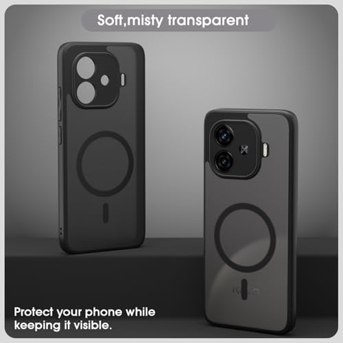 Pikkme Back Cover for iQOO Neo 10R 5G / iQOO Z9 Turbo 5G / Vivo Y200 GT 5G Compatible with Mag-Safe Smoke Back | Shockproof Design | Hard Transparent Back Case (Black Smoke Mag-Safe) - Image 3