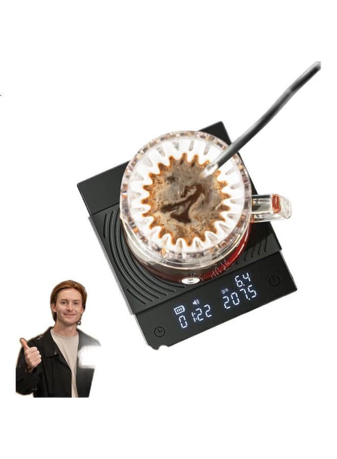 TIMEMORE ميزان قهوة تايمو بلاك ميرو الأساسي الذكي متعدد الوظائف، ميزان إلكتروني لوزن القهوة، ميزان للخبز، مؤقت بار كاونتر - Image 3