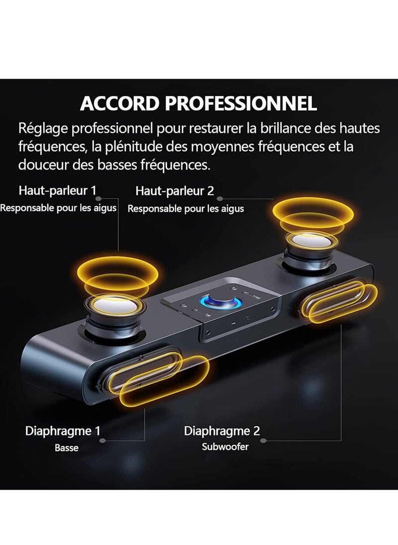 SOAIY - Soaiy SH16 Wired Speaker with 4D Stereo Sound and Stylish Mirror Design for Home Office and Party Use - Image 1