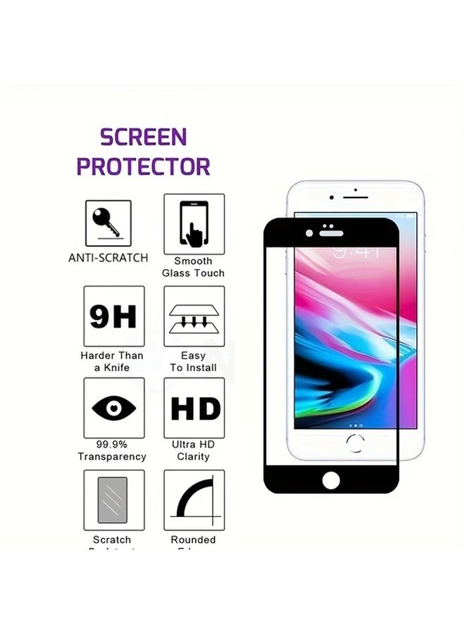 Tempered Glass Screen Protector Black For iPhone 6 9H HD Scratch Resistant Full Coverage - Image 2