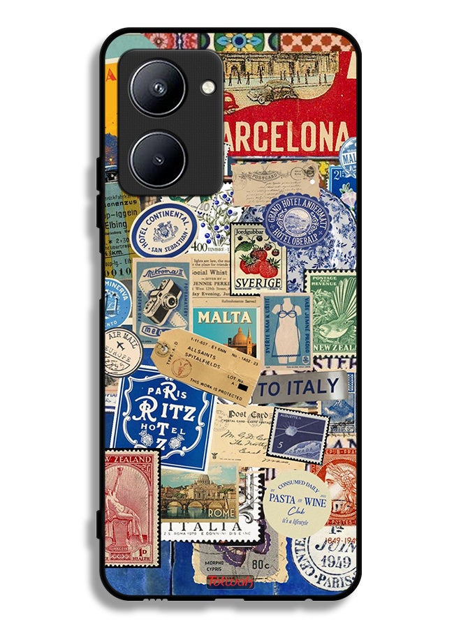 Tolwak Realme C33 Protective Case Cover Stickers Of Different Cities - Image 2