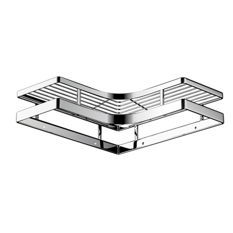 Stainless Steel Shower Caddy Shelf 26x26x5.5cm No Drilling Adhesive Mount - Robust Corner Bath Organizer for Bathroom Shower Storage - Image 3