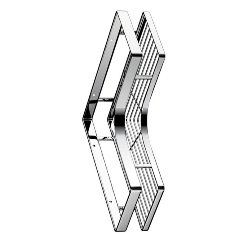 Stainless Steel Shower Caddy Shelf 26x26x5.5cm No Drilling Adhesive Mount - Robust Corner Bath Organizer for Bathroom Shower Storage - Image 2