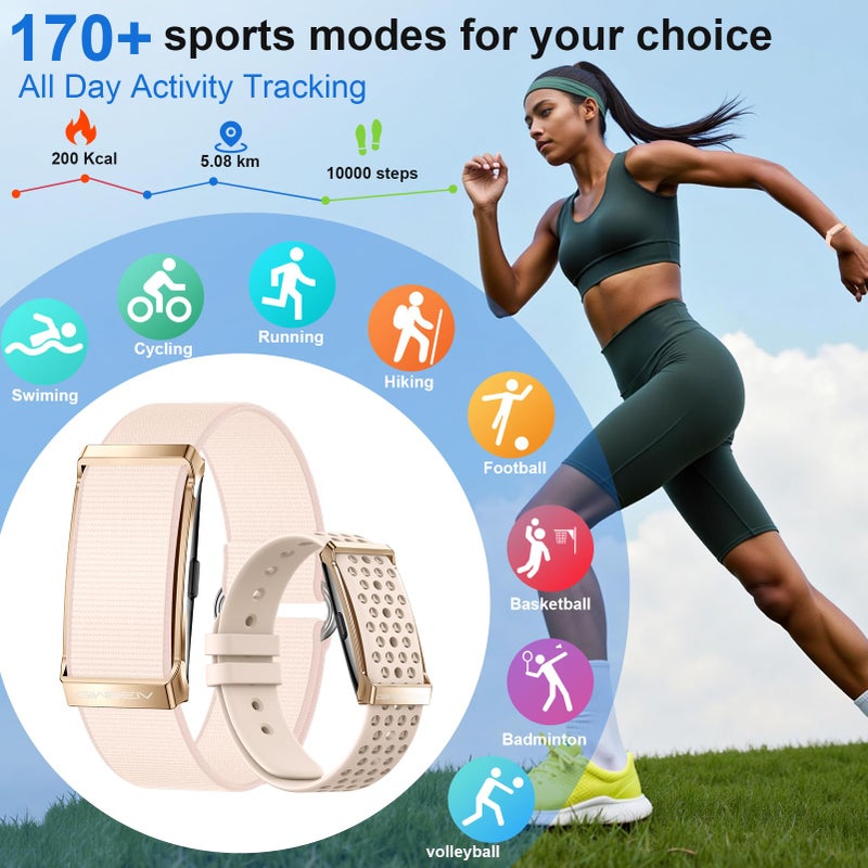Giwbeiv Smart Bracelet for Men Women,24/7 Activity & Fitness Trackers Band,Sleep Tracking/Heart Rate/Blood Pressure/ SpO2/ Steps Monitor,170+ Sport Modes Smart Wristband with Free APP 2 Bands -Pink - Image 3