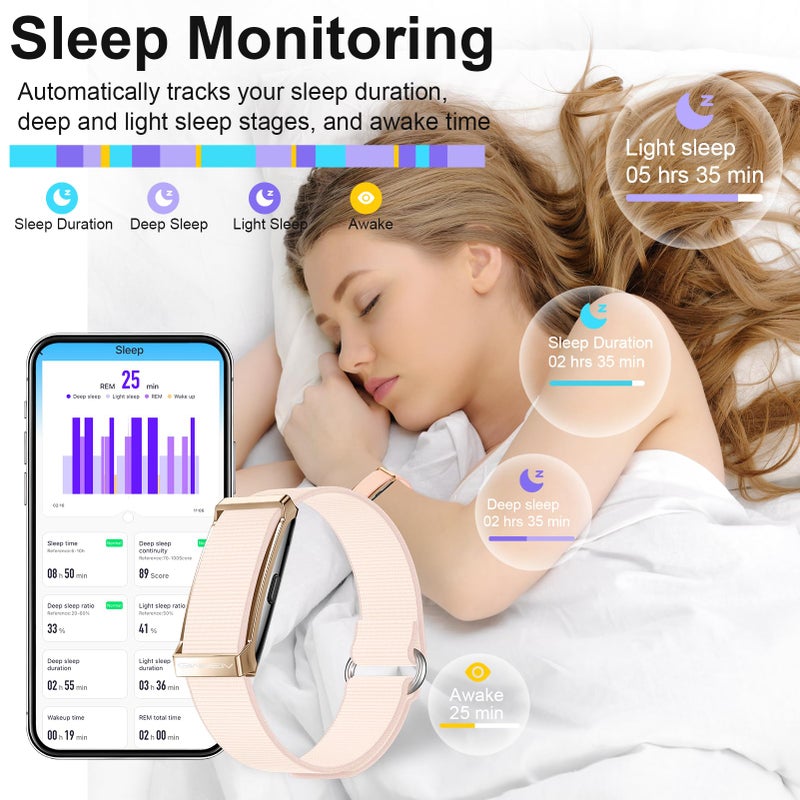 Giwbeiv Smart Bracelet for Men Women,24/7 Activity & Fitness Trackers Band,Sleep Tracking/Heart Rate/Blood Pressure/ SpO2/ Steps Monitor,170+ Sport Modes Smart Wristband with Free APP 2 Bands -Pink - Image 4