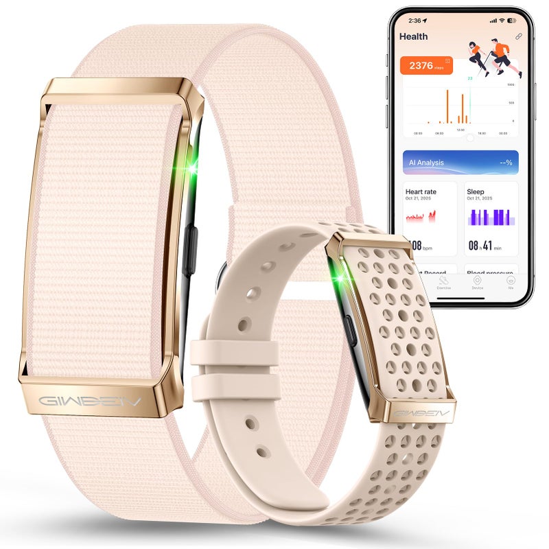 Giwbeiv Smart Bracelet for Men Women,24/7 Activity & Fitness Trackers Band,Sleep Tracking/Heart Rate/Blood Pressure/ SpO2/ Steps Monitor,170+ Sport Modes Smart Wristband with Free APP 2 Bands -Pink - Image 1