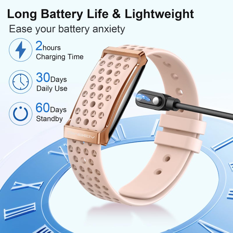 Giwbeiv Smart Bracelet for Men Women,24/7 Activity & Fitness Trackers Band,Sleep Tracking/Heart Rate/Blood Pressure/ SpO2/ Steps Monitor,170+ Sport Modes Smart Wristband with Free APP 2 Bands -Pink - Image 5