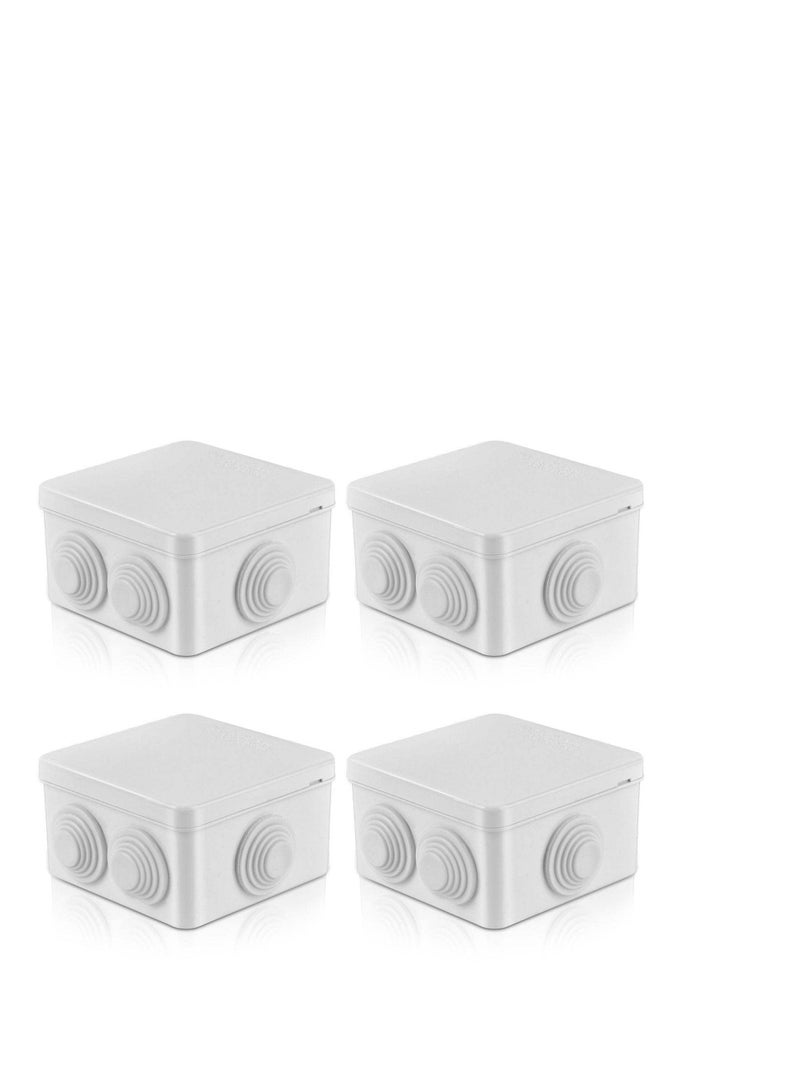 Excefore 4 Pcs Junction Box, ABS Plastic Dustproof Waterproof Cable Protect Enclosure, for Indoor Outdoor Electronics Cable, CCTV Camera, LED Strip, Road Sign  - Image 1