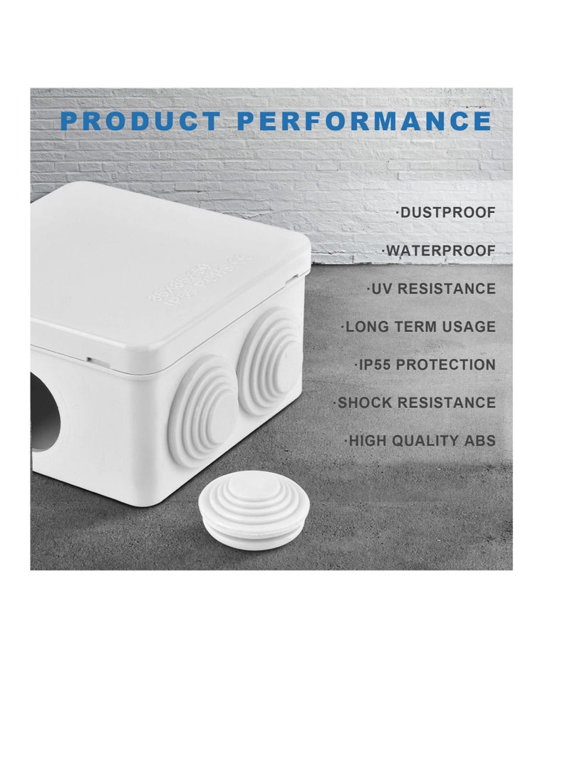 Excefore 4 Pcs Junction Box, ABS Plastic Dustproof Waterproof Cable Protect Enclosure, for Indoor Outdoor Electronics Cable, CCTV Camera, LED Strip, Road Sign  - Image 4