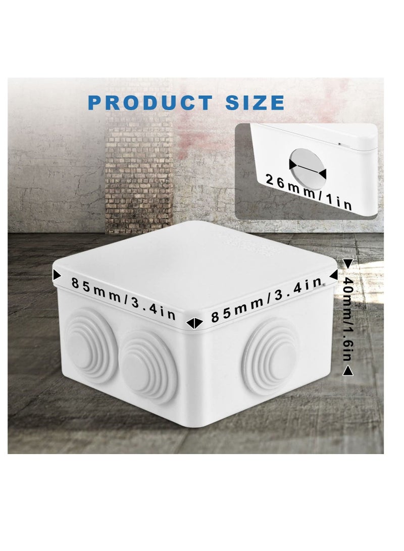 Excefore 4 Pcs Junction Box, ABS Plastic Dustproof Waterproof Cable Protect Enclosure, for Indoor Outdoor Electronics Cable, CCTV Camera, LED Strip, Road Sign  - Image 2