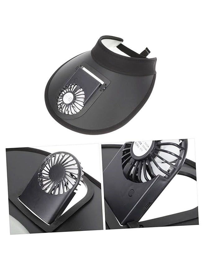 Generic Sun Visor Hat with Fan, Fan Visor Hat Summer Cooling Fan Hat Empty Top Baseball Sun Cap for Women Men Kids  - Image 3