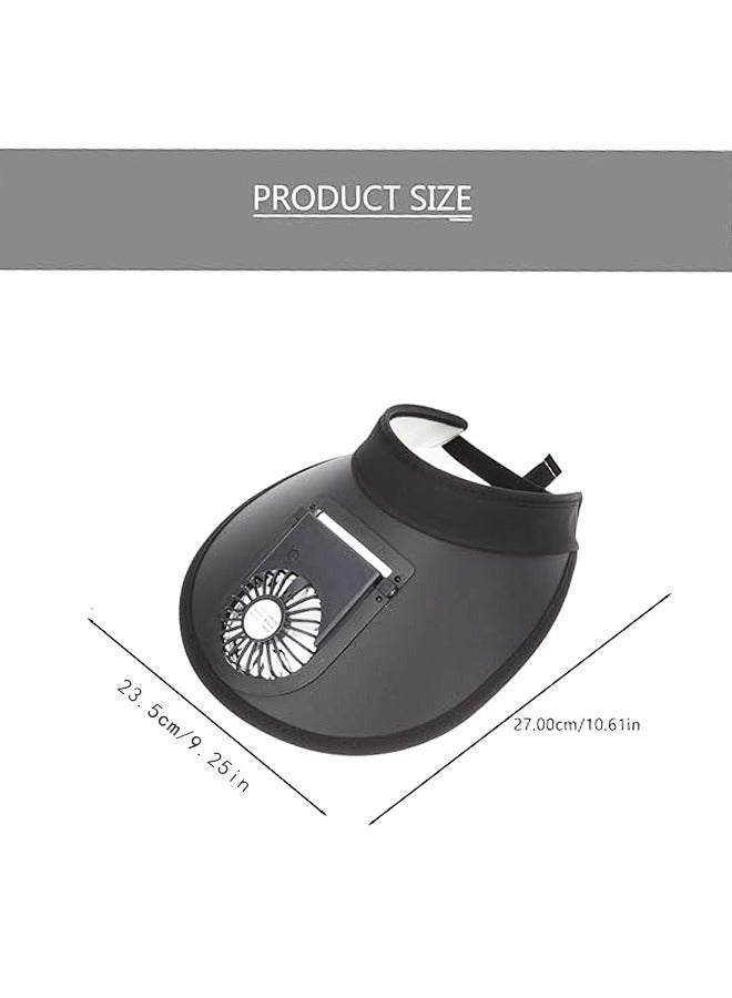 Generic Sun Visor Hat with Fan, Fan Visor Hat Summer Cooling Fan Hat Empty Top Baseball Sun Cap for Women Men Kids  - Image 2
