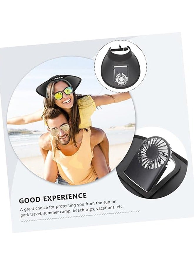 Generic Sun Visor Hat with Fan, Fan Visor Hat Summer Cooling Fan Hat Empty Top Baseball Sun Cap for Women Men Kids  - Image 4