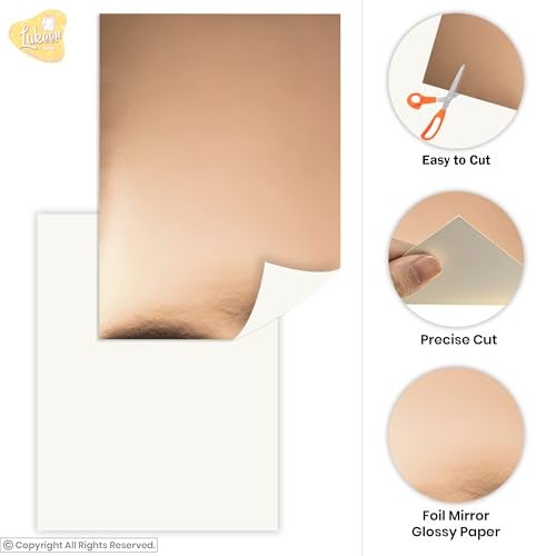 Lakeer A4 Copper Foil Cardstock Paper, 250 GSM, Pack of 10 Sheets, Reflective Mirror Cardstock for Art & Craft, Card Making, Scrapbooking, etc - Image 3