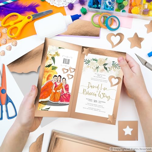 Lakeer A4 Copper Foil Cardstock Paper, 250 GSM, Pack of 10 Sheets, Reflective Mirror Cardstock for Art & Craft, Card Making, Scrapbooking, etc - Image 5