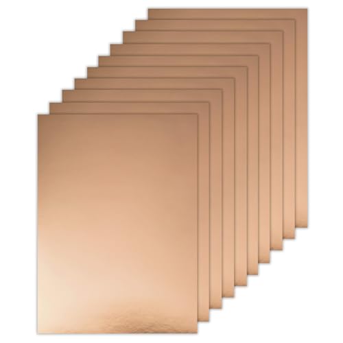 Lakeer A4 Copper Foil Cardstock Paper, 250 GSM, Pack of 10 Sheets, Reflective Mirror Cardstock for Art & Craft, Card Making, Scrapbooking, etc - Image 1