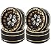 Pothyes 10 Brass Beadlock Wheel Rims 4PCS Wheels for All 124 Scale FCX24 Axial SCX24 Deadbolt C10 Gladiator 118 TRX4M RC Crawler Car Upgrades Parts Pattern J - Image 2