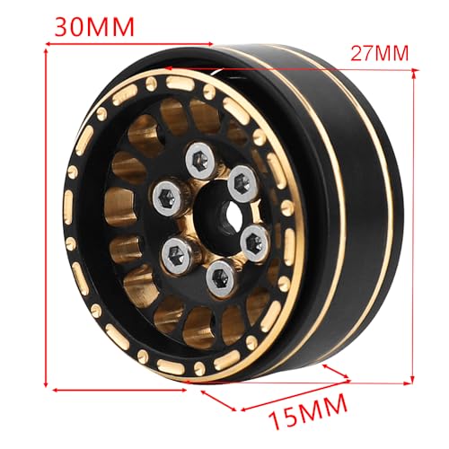 Pothyes 10 Brass Beadlock Wheel Rims 4PCS Wheels for All 124 Scale FCX24 Axial SCX24 Deadbolt C10 Gladiator 118 TRX4M RC Crawler Car Upgrades Parts Pattern J - Image 5