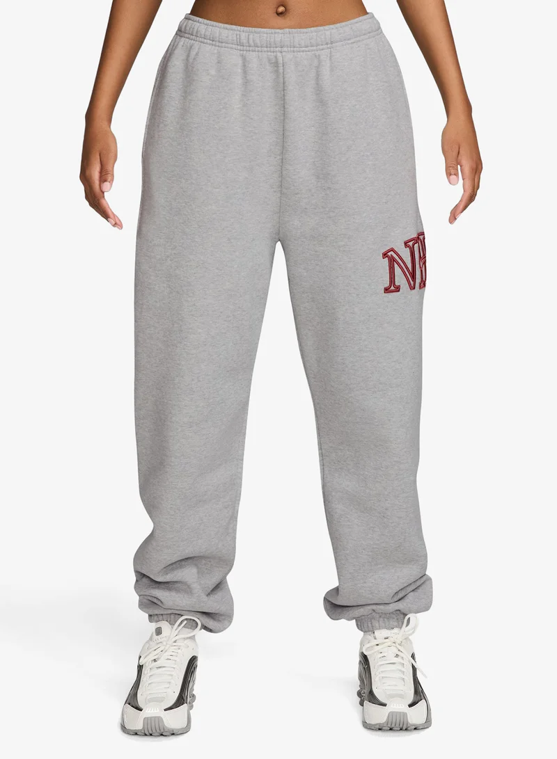 Studio Fleece Mid-Waist Logo Cuffed Sweatpants
