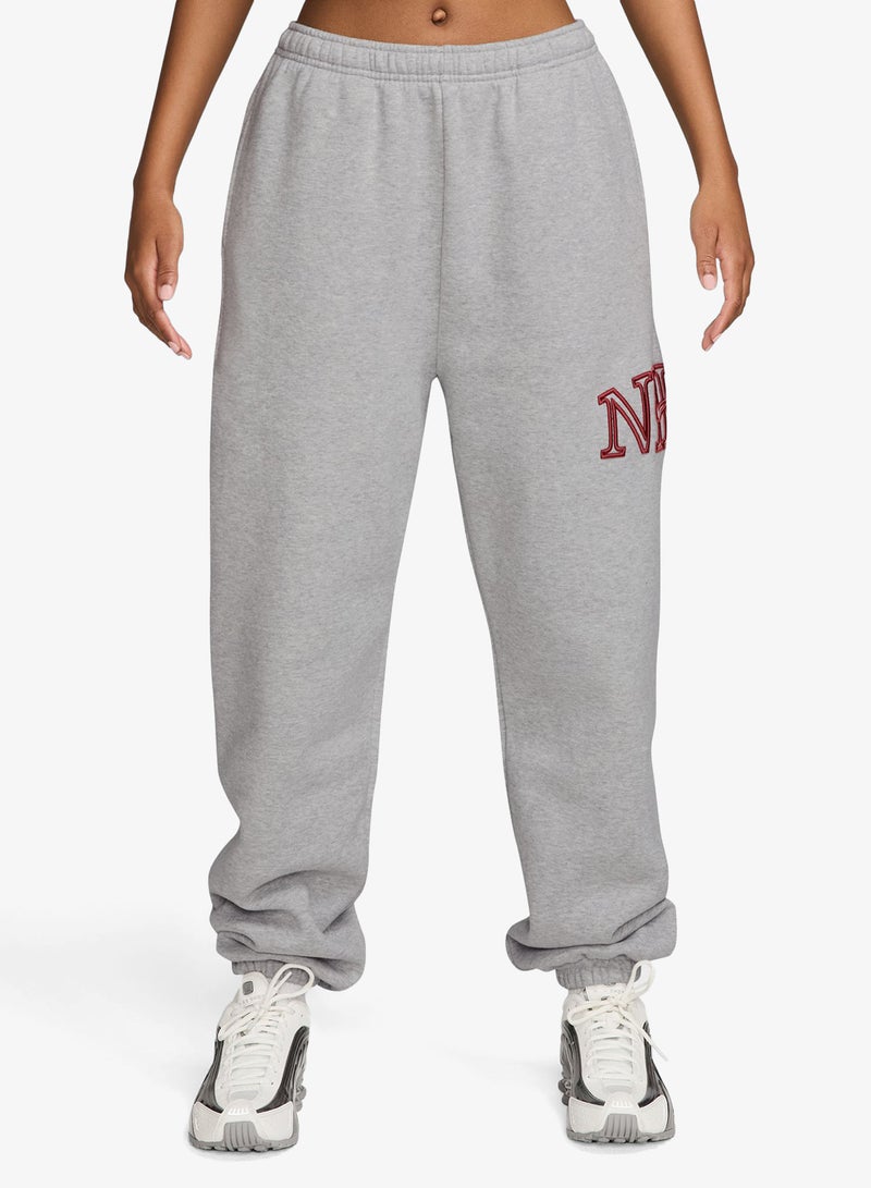 Nike Studio Fleece Mid-Waist Logo Cuffed Sweatpants - Image 1