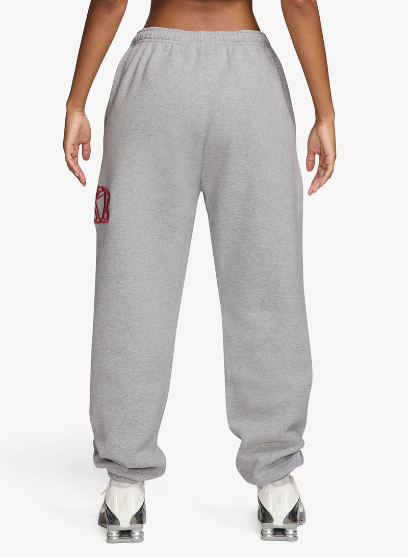 Nike Studio Fleece Mid-Waist Logo Cuffed Sweatpants - Image 2