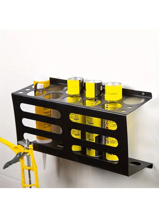 Metal Wall Mounted Shelf Black Finish 1 Pack For Garage Workshop Storage - Image 4