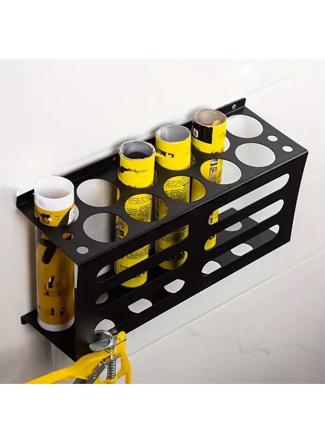 Metal Wall Mounted Shelf Black Finish 1 Pack For Garage Workshop Storage - Image 1