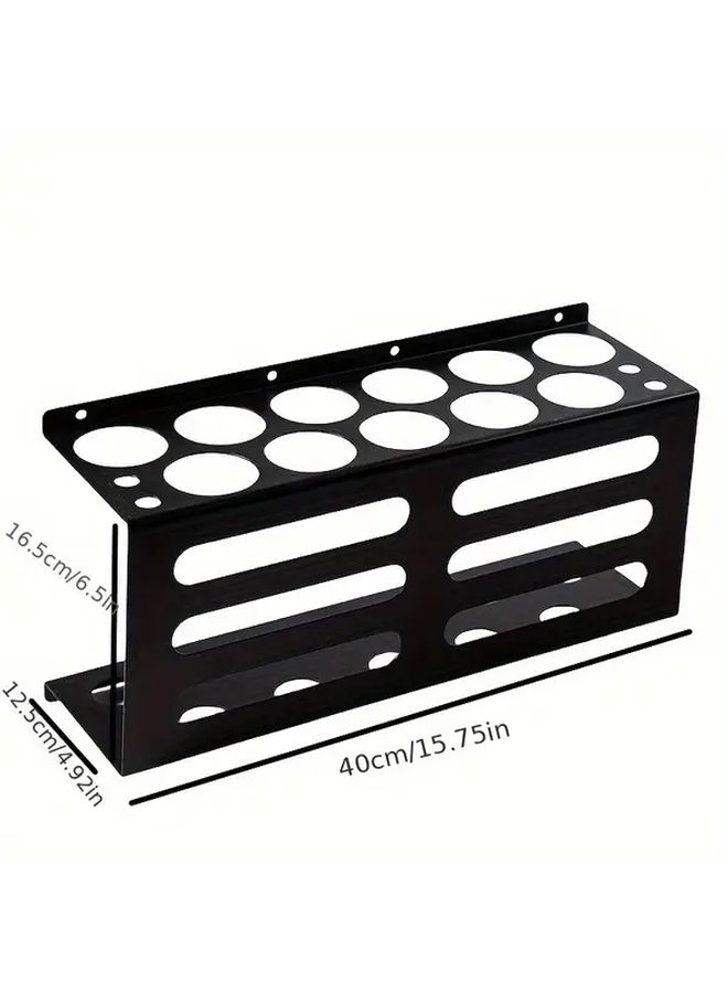 Metal Wall Mounted Shelf Black Finish 1 Pack For Garage Workshop Storage - Image 3