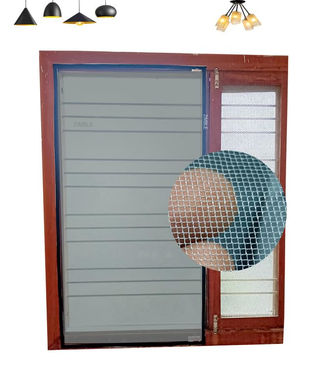 Zimble (30x36 inch)-2.5x3 Ft (Pack 1), Colour Grey, Pre-Stitched, Windows Mosquito Net, Insect Net Adhesive with Hook and Loop for Window Frame,Wooden Frame| Highly Durable and Safe - Image 1