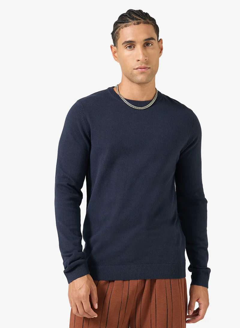 JJ Rebel Knit Neck Long Sleeve Sweater
