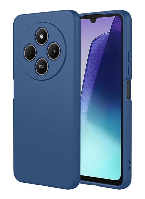 Case for Xiaomi Redmi 14C/ Poco C75 Cover Liquid Gel Rubber Bumper Case with Soft Microfiber Lining Cushion Slim Hard Shell Shockproof Protective Cover for Xiaomi Redmi 14C / Poco C75 (Blue)