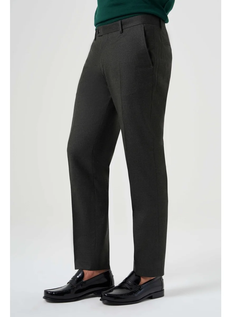 Bisse Ppnk 23201 Woven-Plain Filannel Classic Trousers Khaki PPNK23K23201_D49