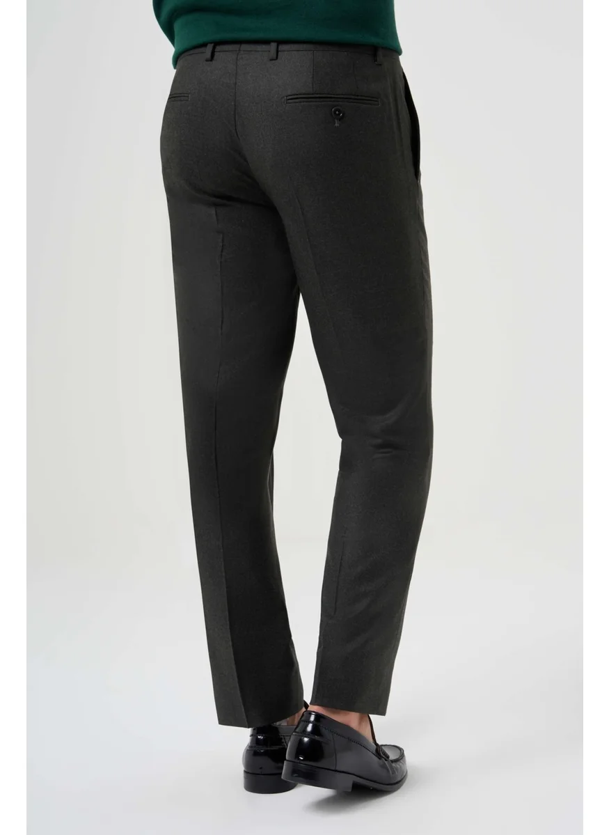 Bisse Ppnk 23201 Woven-Plain Filannel Classic Trousers Khaki PPNK23K23201_D49
