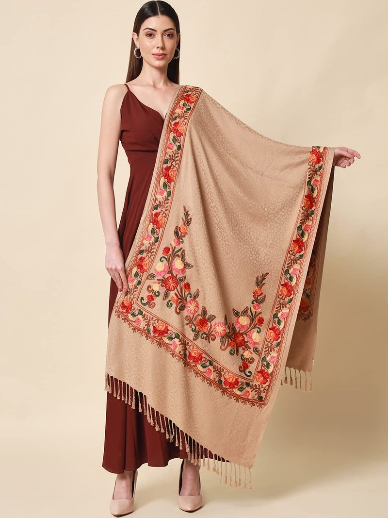 Pashmoda Women khushnuma Kashmiri Aari Embroidery Stole (Size: 71X203 CM) - Image 3