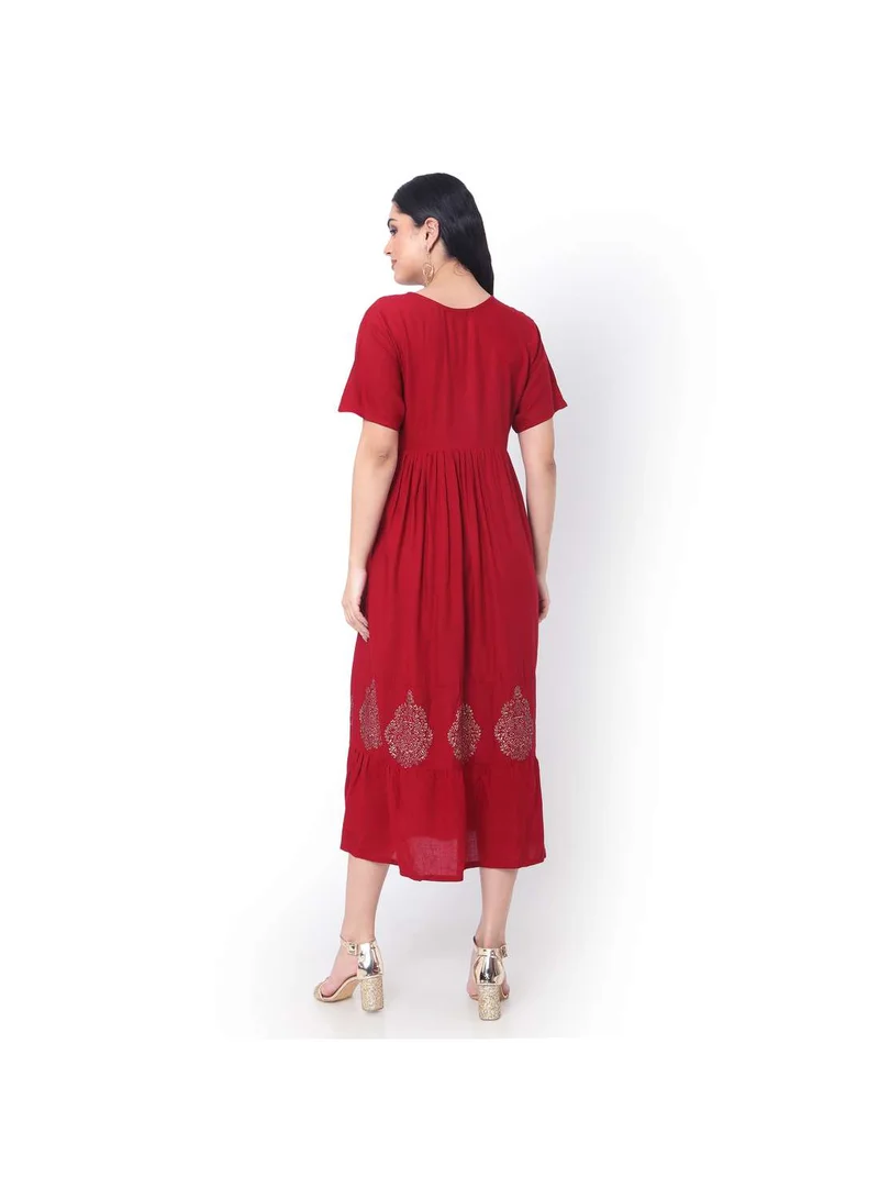 هانا آند سارا SHORT HIGH QUALITY VISCOSE FRONT EMBROIDERED WITH THIN BELT FRONT TIED ARABIC KAFTAN JALABIYA DRESS