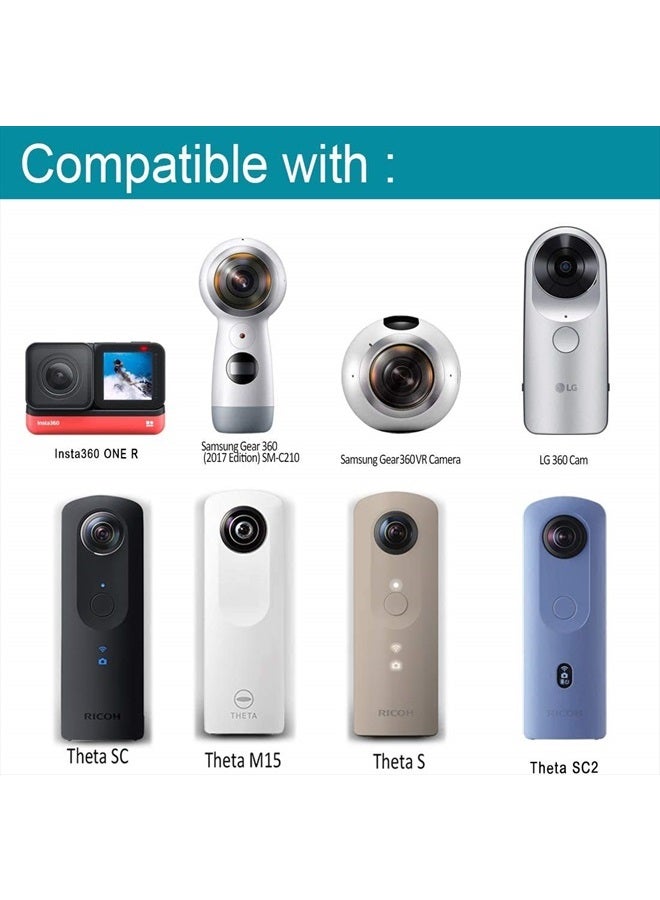 Koroao محول برغي توسيع 1/4 ثلاثي القوائم لكاميرات Ricoh Theta X 360 و S و SC و SC2 و V و Z1 و Insta360 ONE R و X وأي كاميرات أخرى مع برغي 1/4 لتفعيل منفذ USB / HDMI (2.24 بوصة) - Image 5
