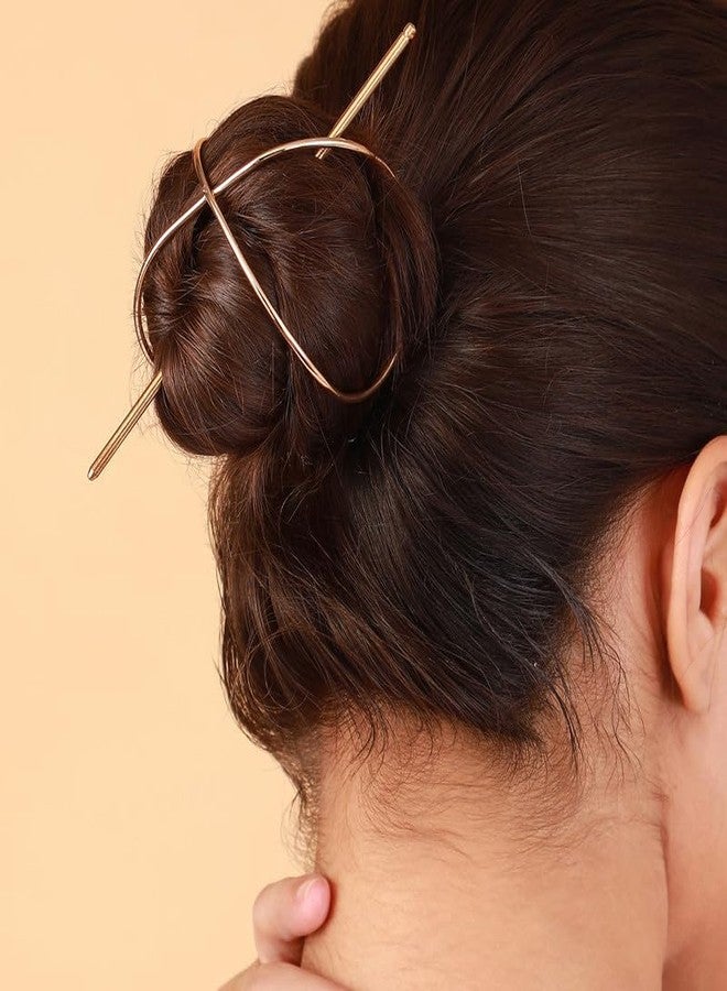 SOHI Women's The Wrap Hair Pin For Casual Wear | California Gold Colour | Alloy Material | Pin Closure | N/A Hair Accessories | Hair Pin For Women & Girls - Image 2