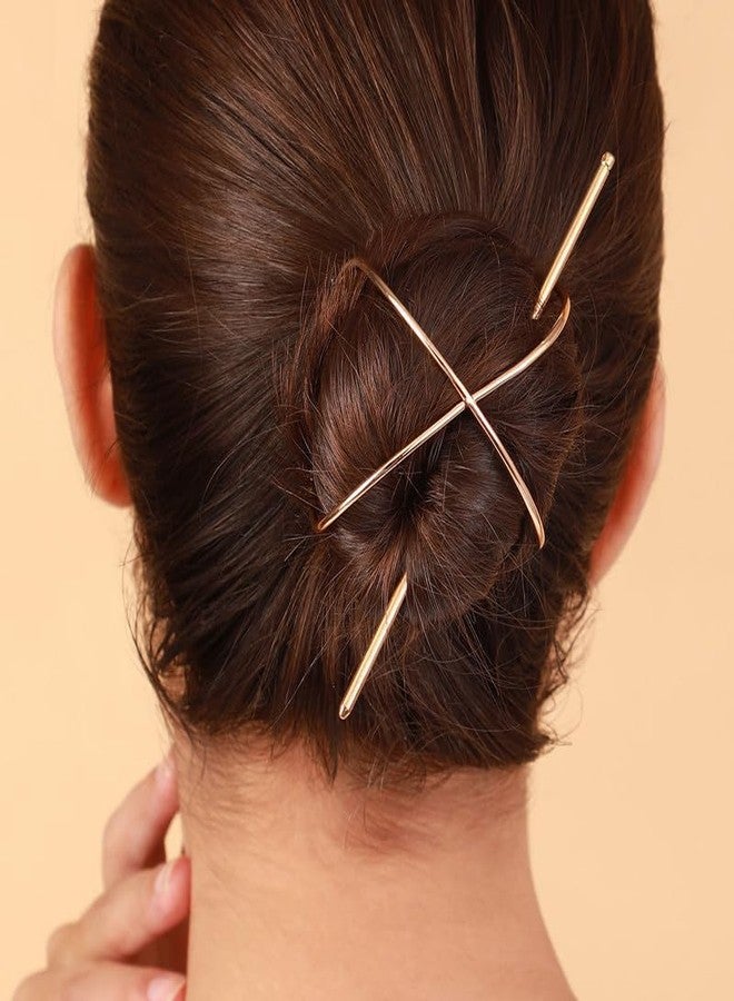 SOHI Women's The Wrap Hair Pin For Casual Wear | California Gold Colour | Alloy Material | Pin Closure | N/A Hair Accessories | Hair Pin For Women & Girls - Image 3