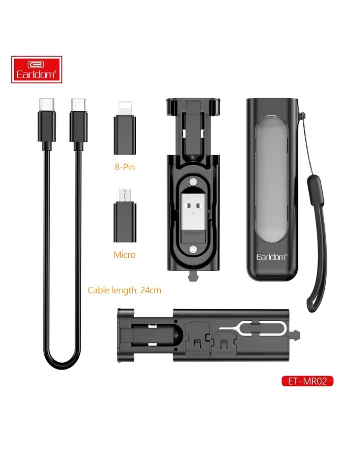 Earldom Earldom MR02 usb adapter cable conversion storage box type c cable fast charging multi-function cable charging case  - Image 5