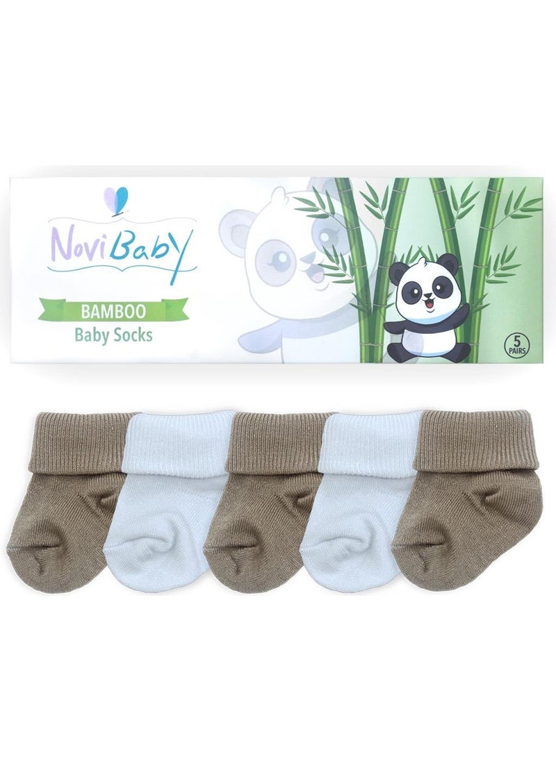 5-Piece Bamboo Newborn Baby Socks I White Beige I 0-6 Months - pzsku/Z929C4A9E562875F7E535Z/45/_/1725791436/3f8e517c-3be2-4cd5-8301-3cebeeb4944a