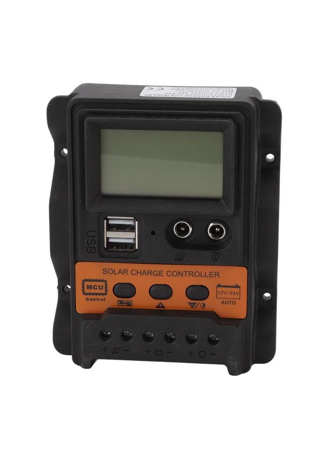 Thoraya 12V 24V Dual USB Solar Charge Controller PWM Photovoltaic Solar Panel Charge Regulator with LCD Display 30A  - Image 1