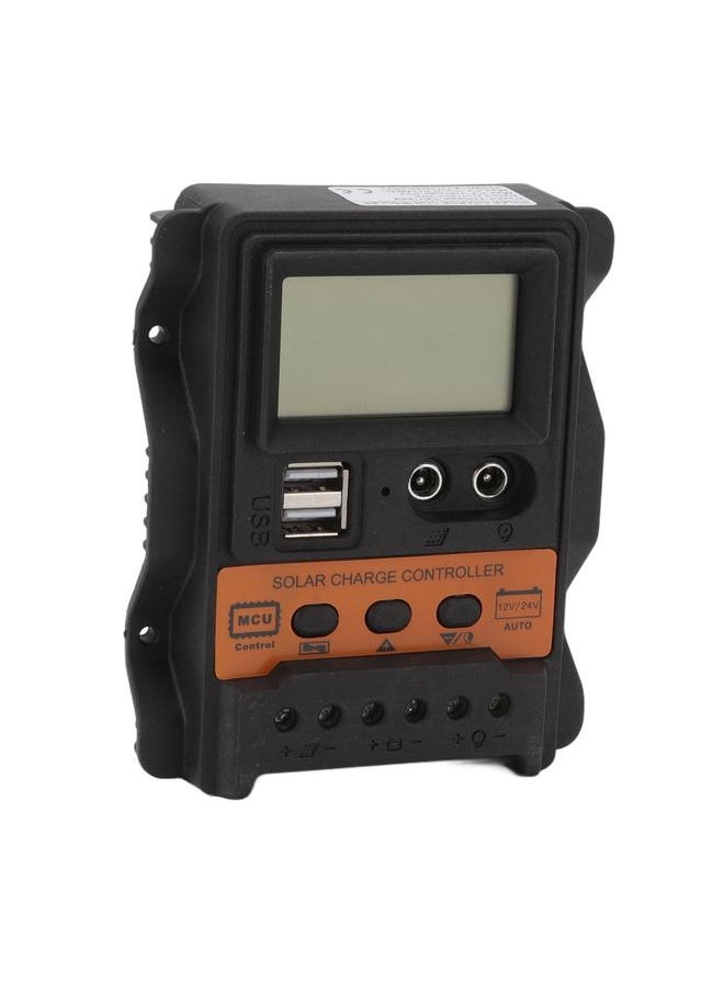 Thoraya - 12V 24V Dual USB Solar Charge Controller PWM Photovoltaic Solar Panel Charge Regulator with LCD Display 30A - Image 1